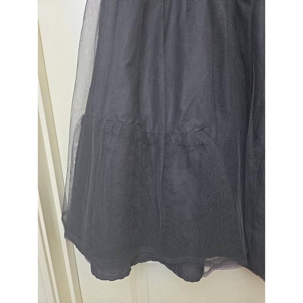 Vtg Laura Ashley Petticoat Black Cotton Tulle Great Britain 80s 90 Whimsygoth - Picture 4 of 15